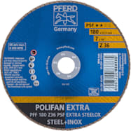 Pferd 7 x 7/8 in 36 Grit Extra Thick POLIFAN EXTRA Flat Flap Disc