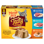 Meow Mix Tasty Layers Swirled Paté Wet Cat Food Variety Pack - 12 Pk