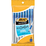 Bic Round Stic Grip Blue Xtra Comfort Ballpoint Pens - 8 pk