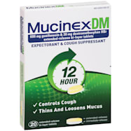 MUCINEX DM 12-Hour Expectorant & Cough Suppressant Bi-Layer Tablets - 20 ct