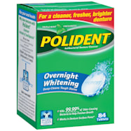 POLIDENT Overnight Whitening Antibacterial Denture Cleanser - 84 ct
