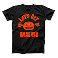Men's Halloween Pumpkin Smash Graphic Crew Neck Short Sleeve Tee