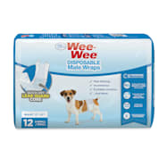 Four Paws Wee-Wee X-Small/Small Disposable Male Dog Wraps - 12 Pk