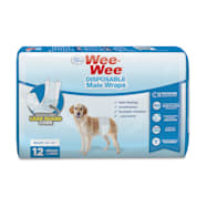 Wee-Wee Medium/Large Disposable Male Dog Wraps - 12 Pk