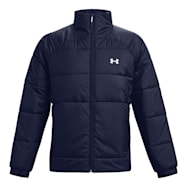 Under Armour Men's Run Insulate Hybrid Midnight Navy/White Streamlined Fit Full Zip Polyester Jacket