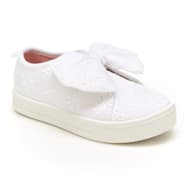 Oshkosh Girls' White Dahlia Bow Slip-On Sneakers