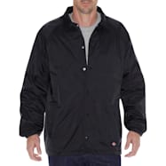Dickies Men's Charcoal Water Repellent Snap Front Long Sleeve Nylon Jacket