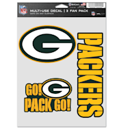Green Bay Packers Multi-Use Decals - 3 Fan Pack