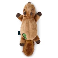 goDog Flatz Squeaky Plush Squirrel Dog Toy w/ Chew Guard Technology