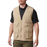 Men's Fast Tac Khaki Full Zip Polyester Vest