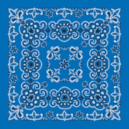  Adult Royal Blue/White Texas Paisley Print Bandanna Extra Large - 27 in x 27 in