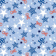 Hav-A-Hank Adult Red, White & Blue Ribbons & Stars Print Bandanna Extra Large - 22 in x 22 in