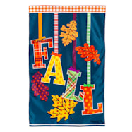 Fall Falling Leaves Applique House Flag