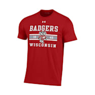 Under Armour Men's Wisconsin Badgers Flawless Red Team Graphic Crew Neck Short Sleeve T-Shirt