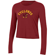 Under Armour Women's Iowa State Cyclones Cardinal Team Graphic Crew Neck Long Sleeve T-Shirt