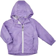 Swiss Alps Toddler Girls' Violet Tulip Hooded Full Zip Polyester Rain Jacket