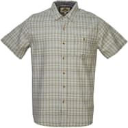 Field & Forest Men's Big & Tall Green Plaid Button Front Short Sleeve Cotton Blend Shirt