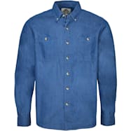 Field & Forest Men's Big & Tall Dark Blue Button Front Long Sleeve Chambray Shirt