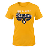 Girls' Milwaukee Brewers Team Graphic Crew Neck Short Sleeve Tee