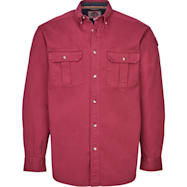Men's TOUGH Cabernet Button Front Long Sleeve Cotton Twill Shirt