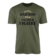 T-SHIRT INTERNATIONAL Men's Military Green Dad Bod Father Figure Crew Neck Short Sleeve T-Shirt