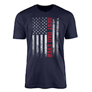 T-SHIRT INTERNATIONAL Men's Navy American Best Dad Ever Crew Neck Short Sleeve T-Shirt