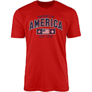 T-SHIRT INTERNATIONAL Men's Red Property of America Graphic Crew Neck Short Sleeve Cotton T-Shirt