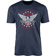 T-SHIRT INTERNATIONAL Men's Heather Navy US Freedom of America Graphic Crew Neck Short Sleeve T-Shirt