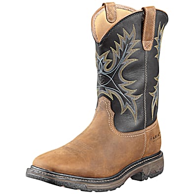 Men s WorkHog Aged Bark Waterproof Steel Toe Wide Work Boots by