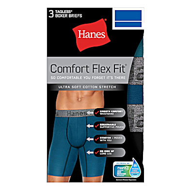Men's Assorted Comfort Flex Fit Tagless Long Length Boxer Briefs