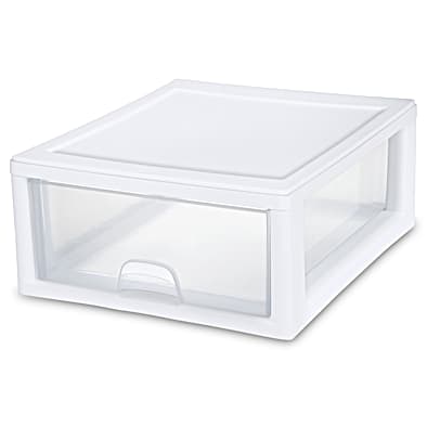 16 Quart Stackable Sturdy Plastic Storage Drawer Container for