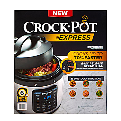 6 qt Black Express Easy Release Pressure Cooker by Crock-Pot at Fleet Farm