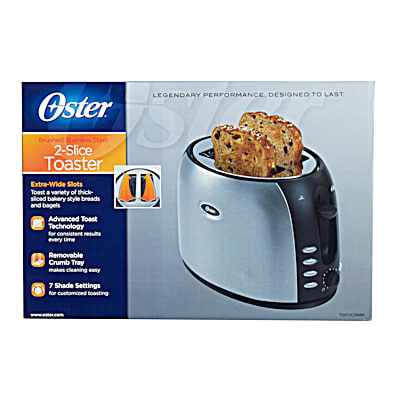 Oster 2-Slice Toaster with Advanced Toast Technology, Stainless
