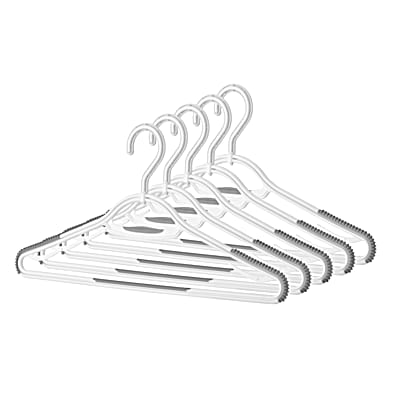 Slim Sure-Grip Gray Hangers w/ Swivel Hook - 5 Ct by Whitmor at