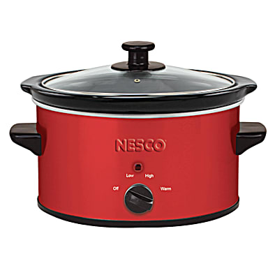 Nesco SC-150R 1.5-Quart Oval Slow Cooker (Metallic Red)