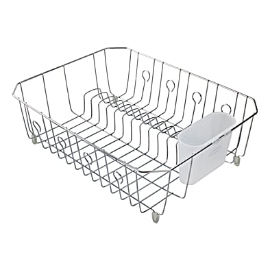Large White Antimicrobial Wire Dish Drainer by Rubbermaid at Fleet