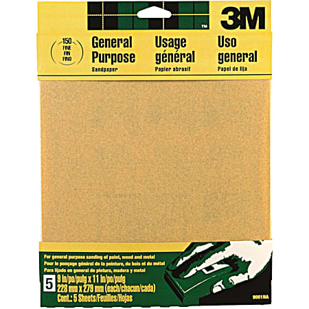 3M Aluminum Oxide Fine Sandpaper - 150 Grit