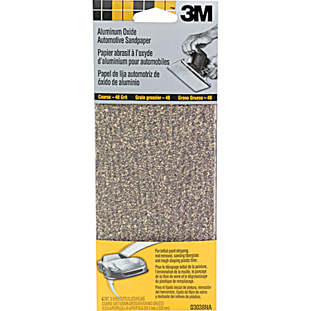 3M Automotive 1/2 Sheet Sandpaper - Coarse