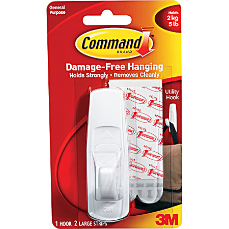Command White Large Hook