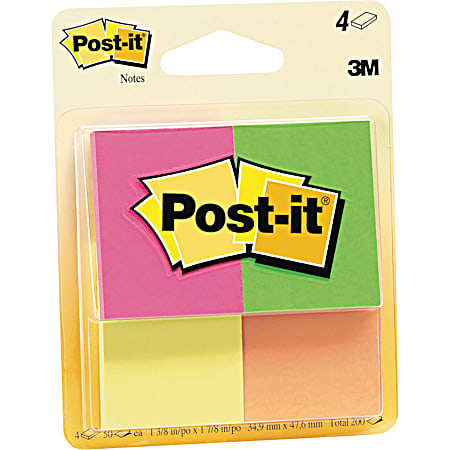 Post-it 1-3/8 in x 1-7/8 in Neon Ultra Collection Notes