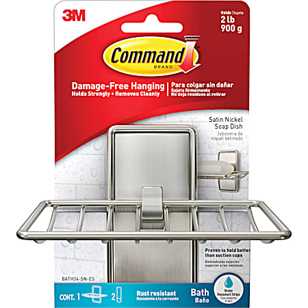 3M Command Bath Soap Dish - Satin Nickel