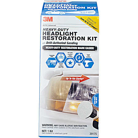 Heavy Duty Headlight Restoration Kit w/ Clear Coat