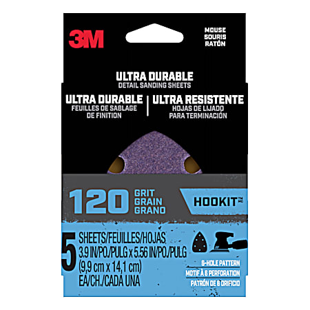 120 Grit Ultra Durable Mouse Sanding Sheets - 5 Pk
