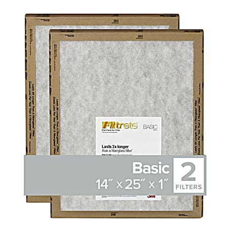 14 in x 25 in x 1 in Flat Panel Air Filter - 2 Pk