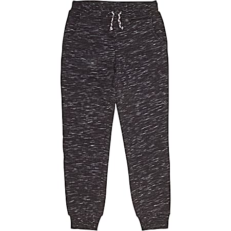 Hollywood Girls' Black Speckled Sherpa Pull-On Joggers