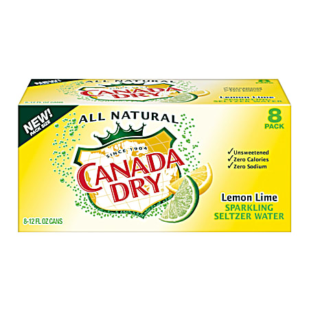 12 oz Lemon Lime Sparkling Seltzer Water - 8 pk