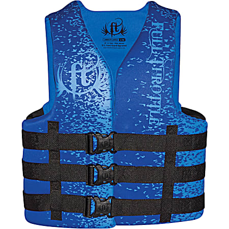 FULL THROTTLE Unisex Adult Dual-Sized Rapid-Dry Blue Life Vest