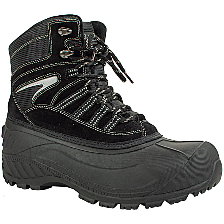 Men's Trek Black Reflective Lace-Up Insulated Winter Boot