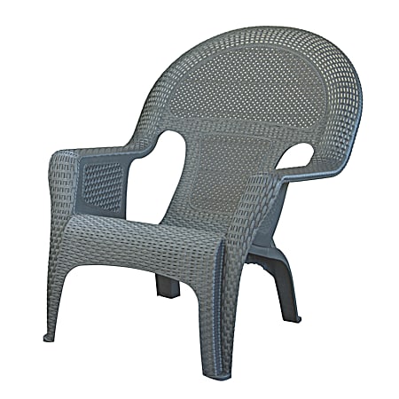 Woven Gray Resin Lounge Chair