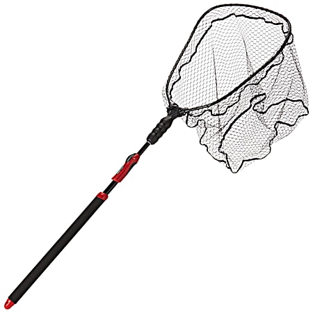S2 XL Large 24 in x 27 in Black & Red PVC Coated Mesh Net w/ Telescoping Handle